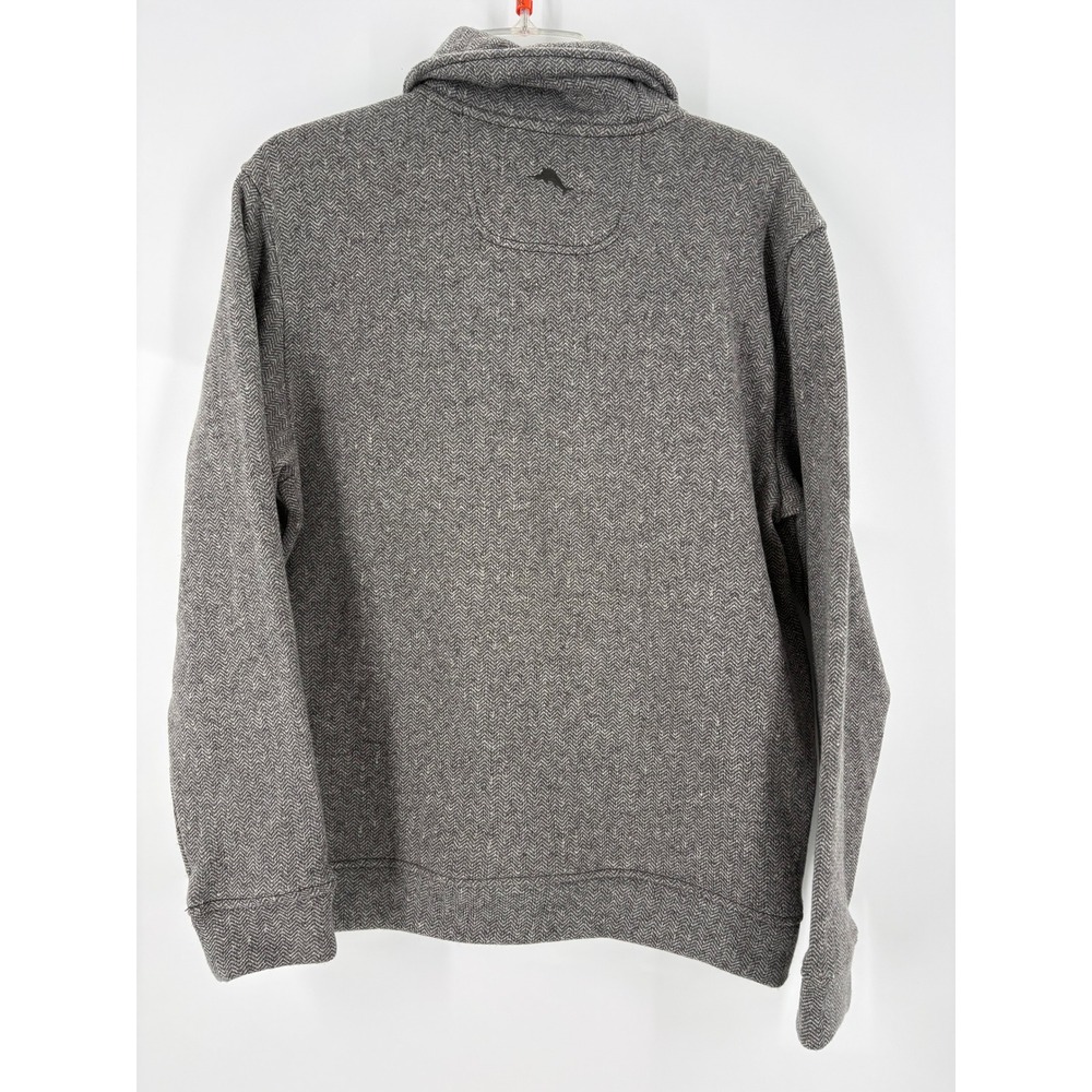 Tommy Bahama Herringbone Shawl Collar Pullover Sweater Women's Small Gray - Picture 3 of 9